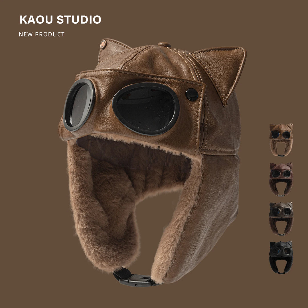 Goggle Pilot Bomber Hat