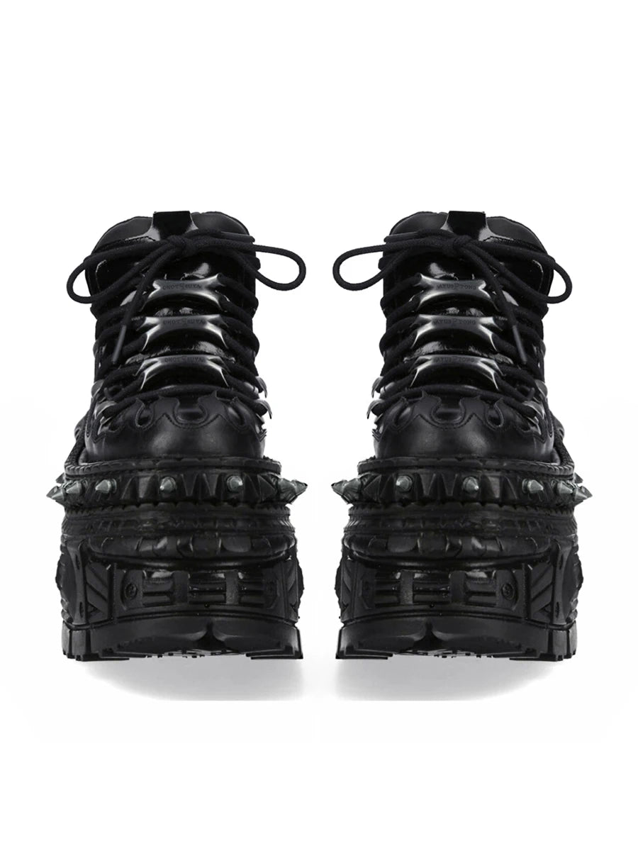 AconaStudio Gothic Platform Shoes – chunky sole, metal studs