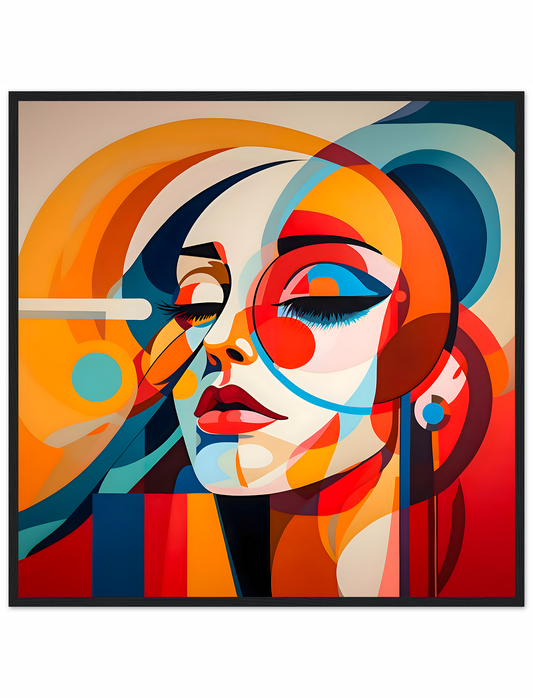 Dreaming Colorful Abstract Woman, Calm Meditation Wall Art