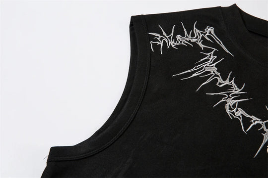 Hip Hop Tank Tops Men Suede Print Sleeveless T-Shirt Streetwear American Punk Y2K Harajuku Fashion Summer Vests Mens Clothing