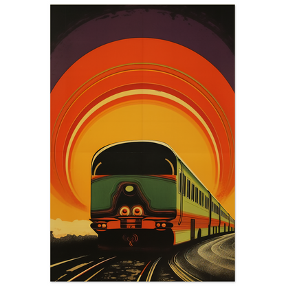 Retro Vintage Train Poster, Vintage Travel Poster 1960s