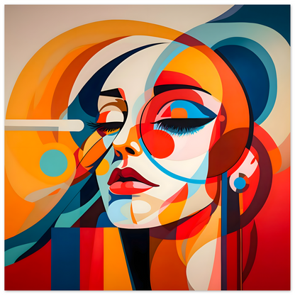 Dreaming Colorful Abstract Woman, Calm Meditation Wall Art