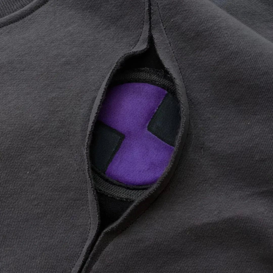 Distressed Panel Sweatshirt