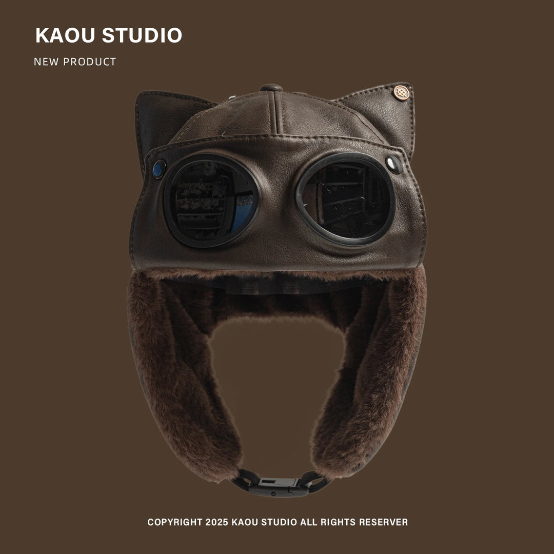 Goggle Pilot Bomber Hat