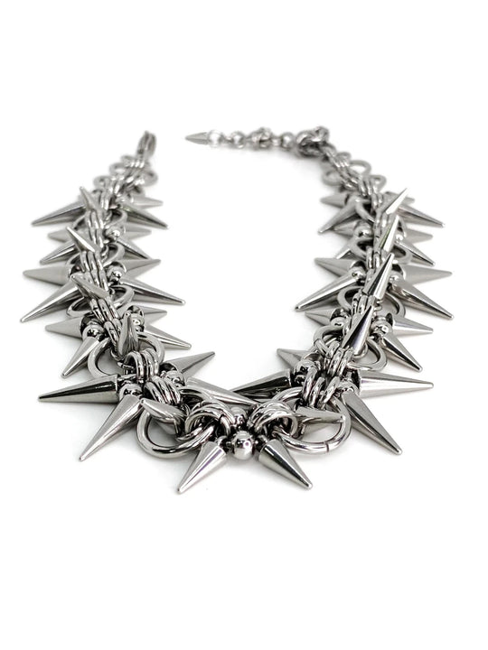 Spike Ring Chain Necklace