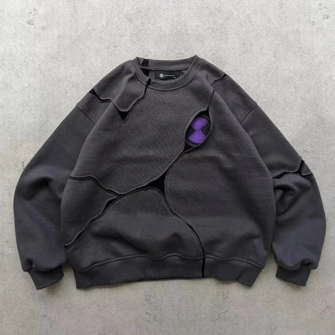 Distressed Panel Sweatshirt