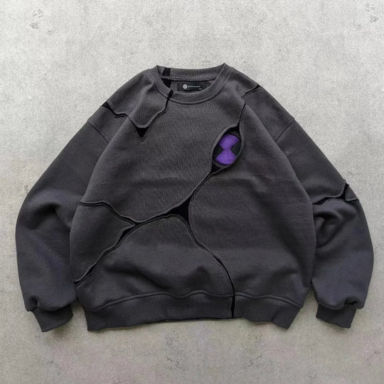 Distressed Panel Sweatshirt