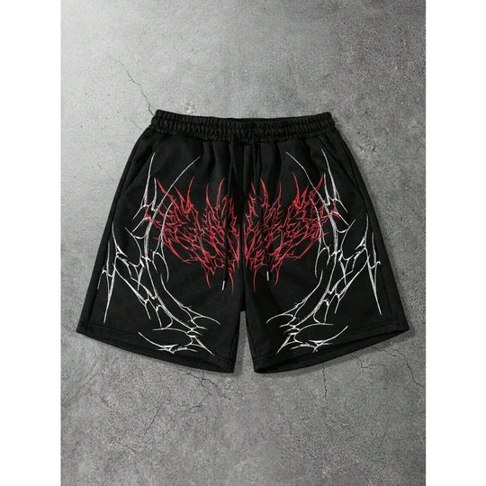 American Fashion Men'S Dark Gothic Style Casual Street Style Sports Men'S Sports Leisure Fitness Shorts Summer New Unisex Style