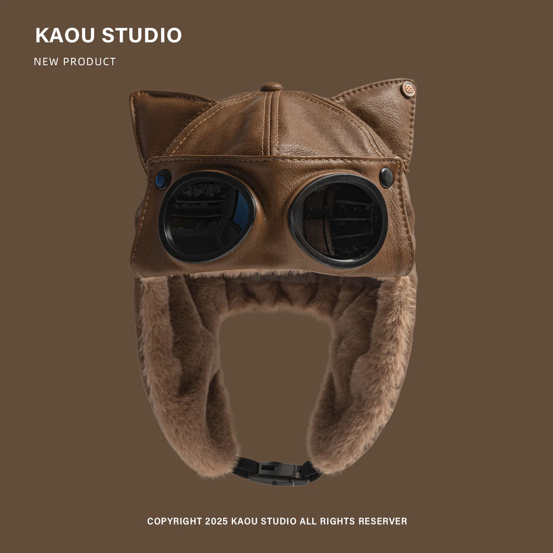 Goggle Pilot Bomber Hat