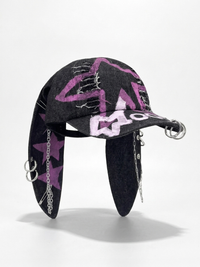 Purple Chain Rabbit Cap