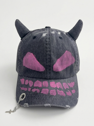 Distressed Devil Horn Cap