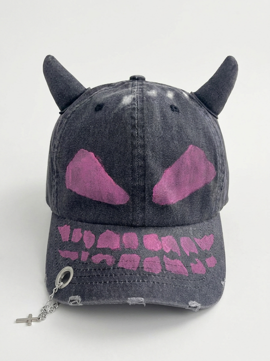 Distressed Devil Horn Cap