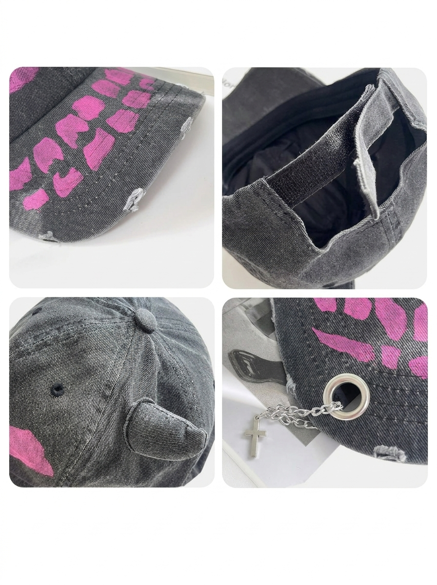 Distressed Devil Horn Cap