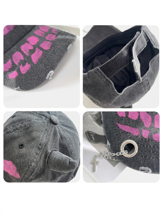 Distressed Devil Horn Cap