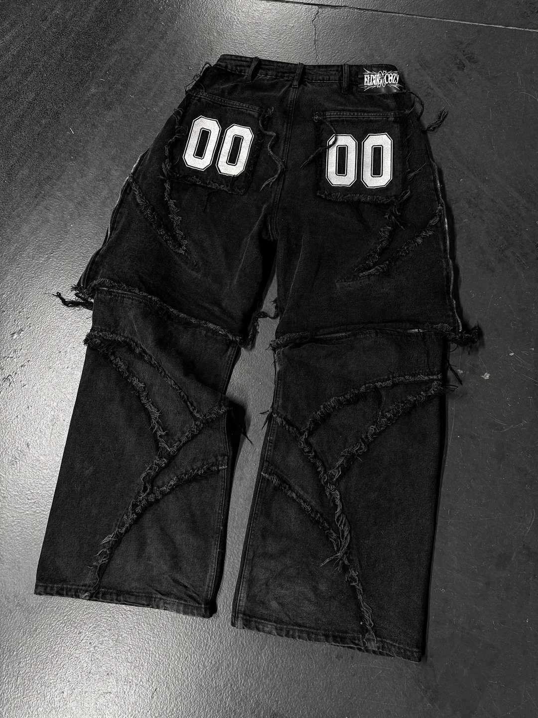 Distressed Patchwork Jeans
