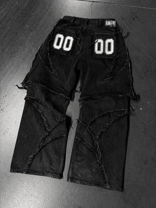 Distressed Patchwork Jeans