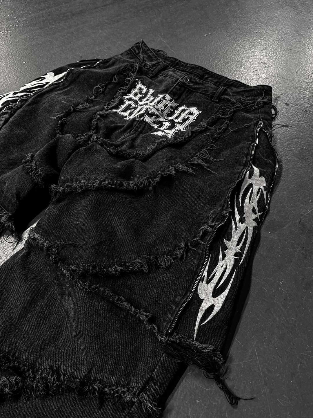 Distressed Patchwork Jeans