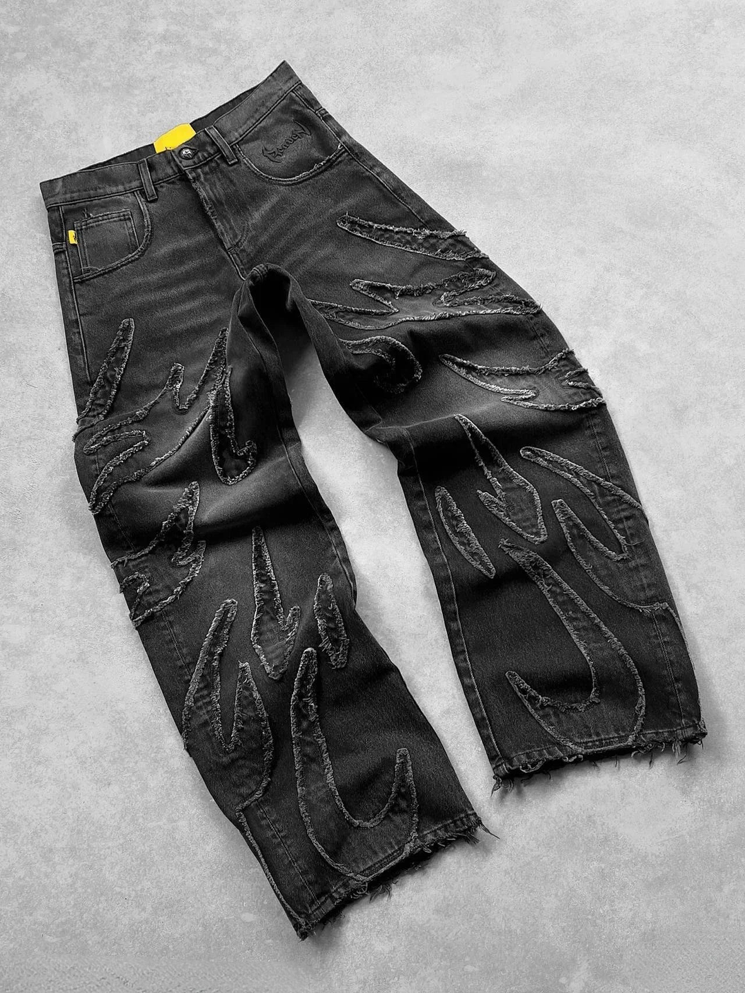 Distressed Patch Baggy Jeans