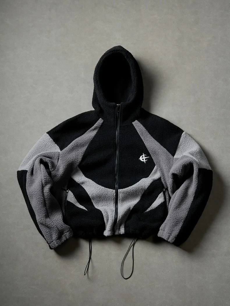 Fleece Panel Zip Hoodie