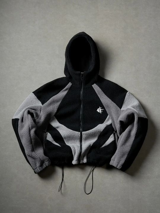 Fleece Panel Zip Hoodie