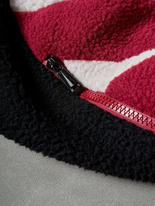 Fleece Panel Zip Hoodie