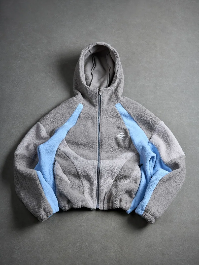 Fleece Panel Zip Hoodie