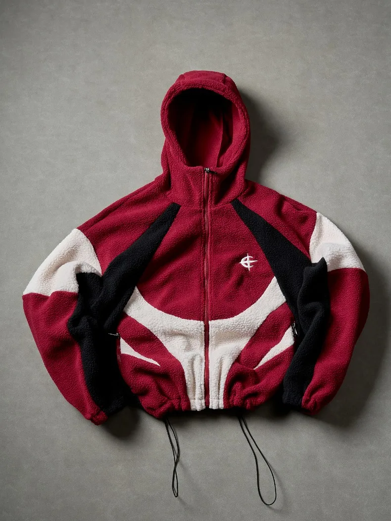 Fleece Panel Zip Hoodie
