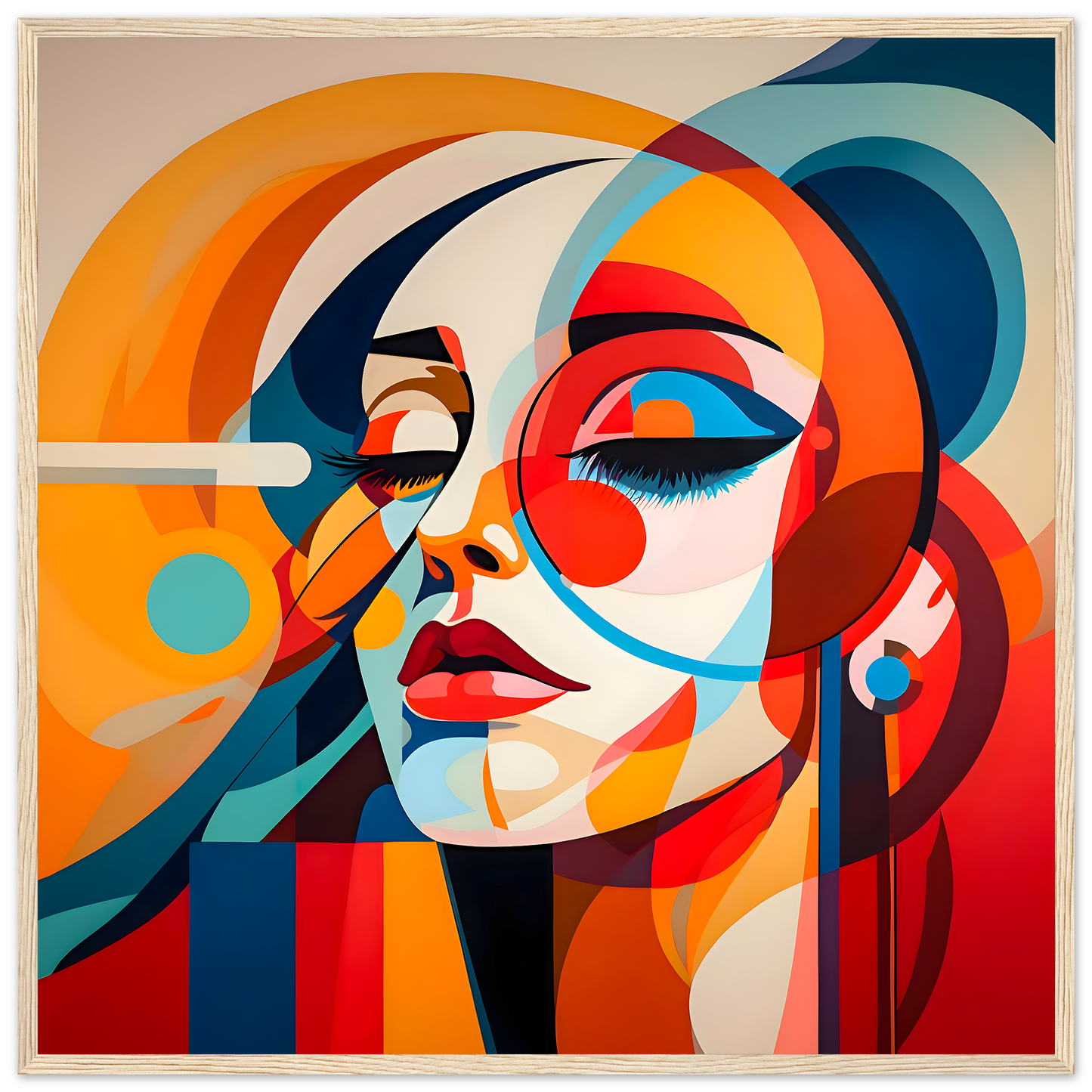 Dreaming Colorful Abstract Woman, Calm Meditation Wall Art