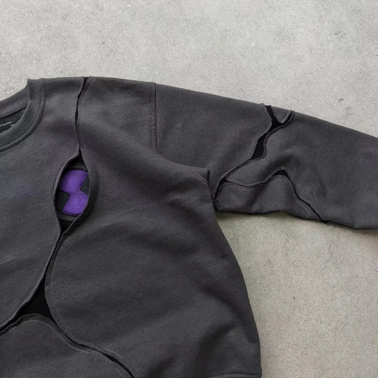 Distressed Panel Sweatshirt