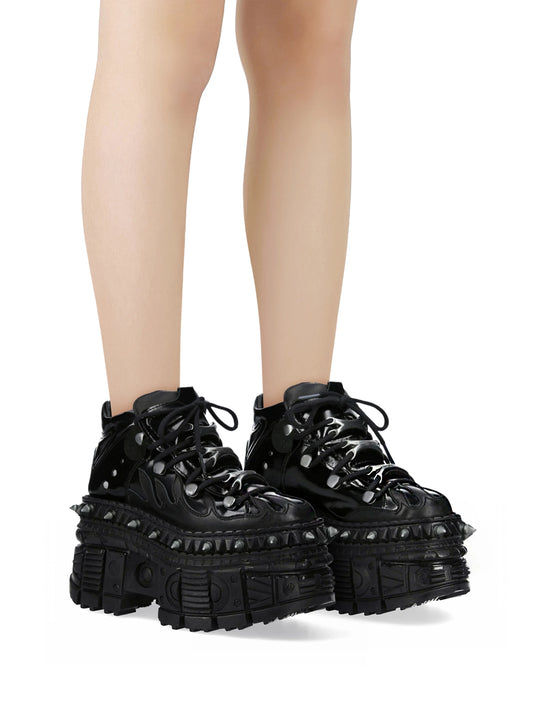 AconaStudio Gothic Platform Shoes – chunky sole, metal studs