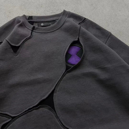 Distressed Panel Sweatshirt