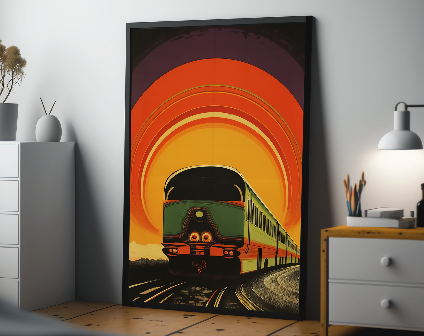 Retro Vintage Train Poster, Vintage Travel Poster 1960s