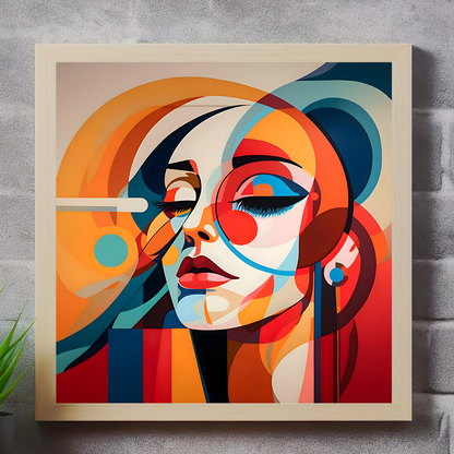 Dreaming Colorful Abstract Woman, Calm Meditation Wall Art