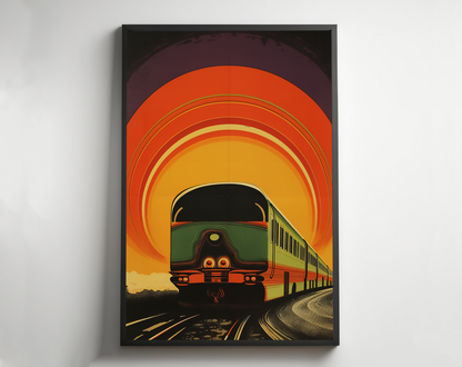 Retro Vintage Train Poster, Vintage Travel Poster 1960s