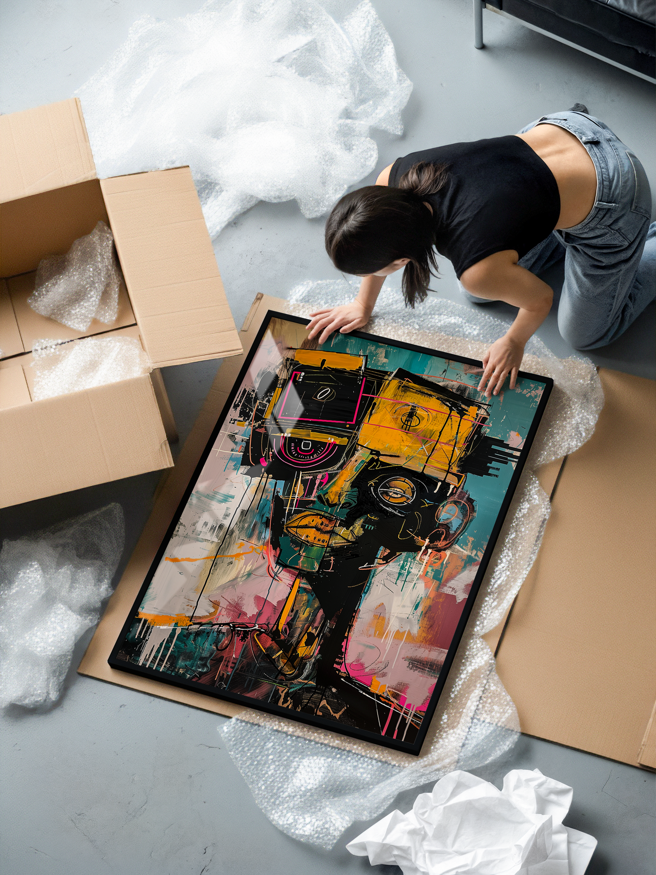 Human Code Image Human Code – Abstract Cyberpunk Street Art Poster – AconaStudio