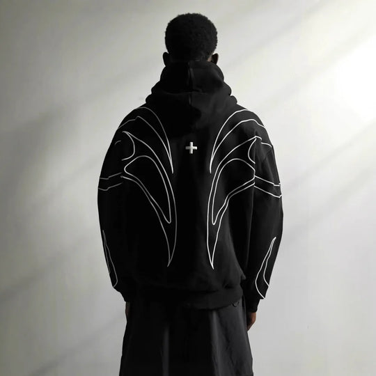 2026 American Style Oversized Embroidered Hoodie Mens Womens Street Hip Hop Unique Double Zipper Design Casual Sweatshirt