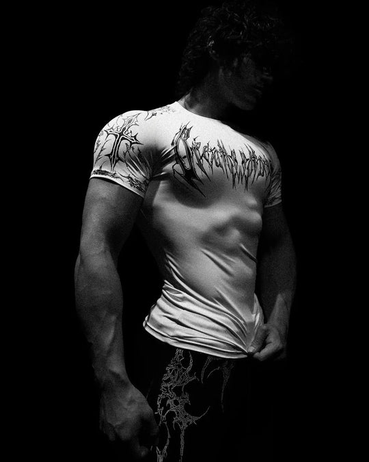 1-piece Men's Sports Quick Drying Round Neck Compression T-shirt Sports Running Fitness Short Sleeved T-shirt