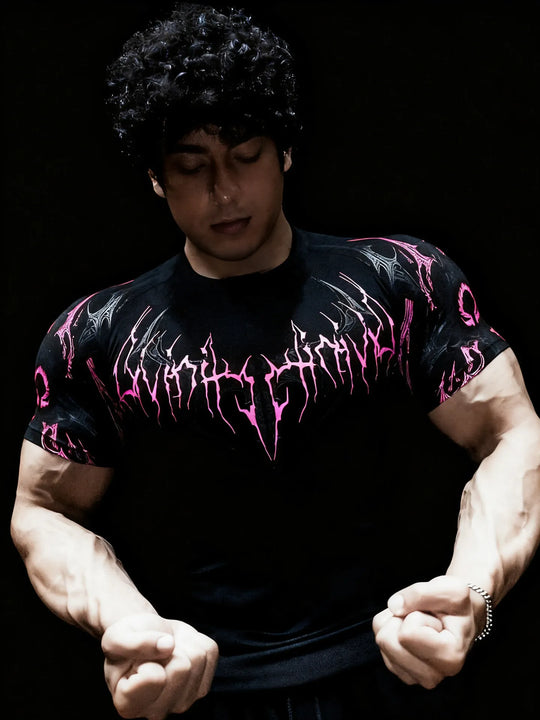 Gothic Battle Axe Short Sleeved Men'S Quick Drying Stretch Fitness Suit for Summer Sports with Tight Compression Cuffs T-Shirt