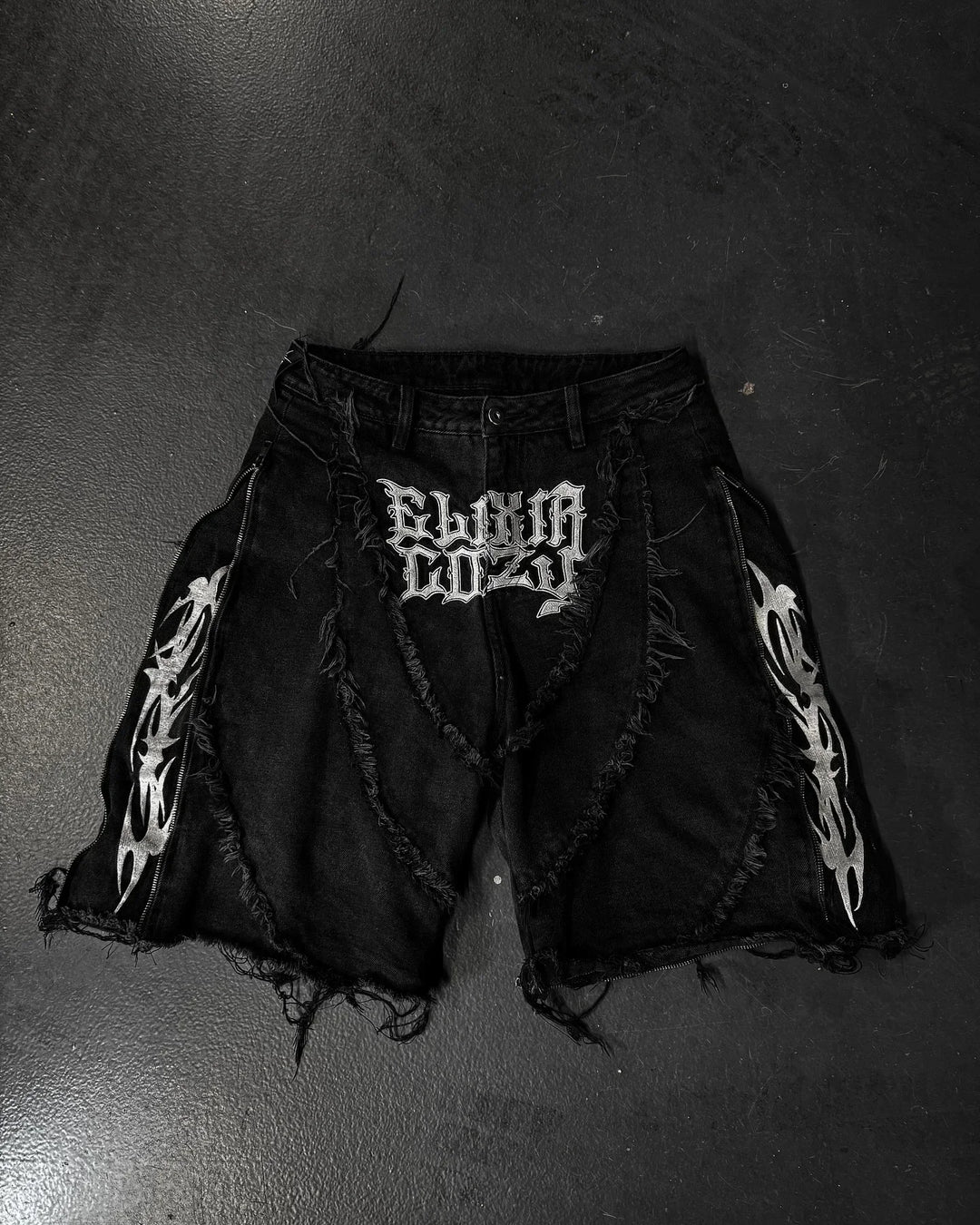 Elixir X Cozy Detachable Jeans Retro Punk Streetwear Ziipper Patchwork Stripe Denim Pants Men Black Baggy Hip Hop Splicing Jeans