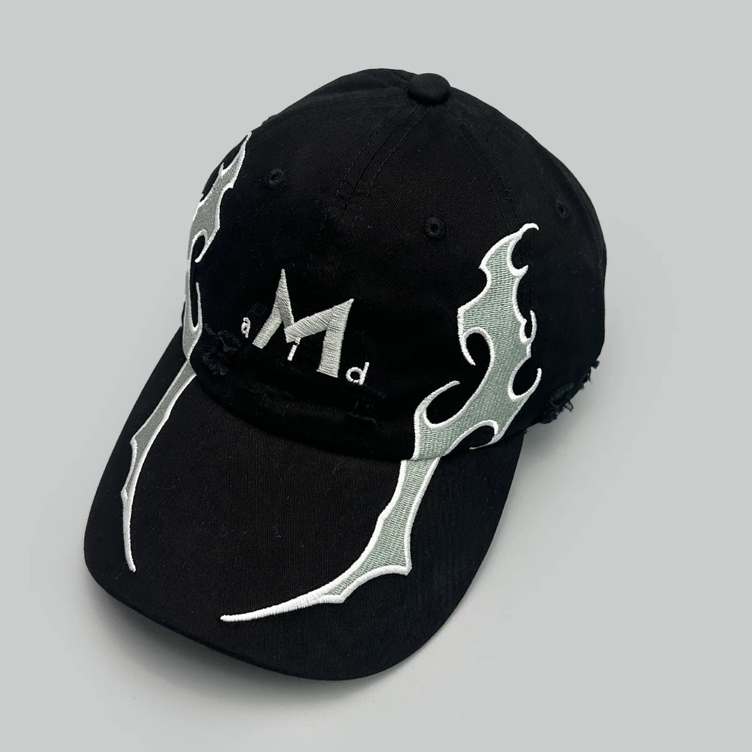 American Embroidered Flame Double-Edged Blade Baseball Hats New Men Women Sunshade Personal Versatile Niche Fashion Peaked Caps