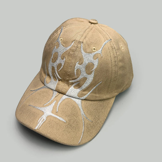 American Embroidered Flame Double-Edged Blade Baseball Hats New Men Women Sunshade Personal Versatile Niche Fashion Peaked Caps