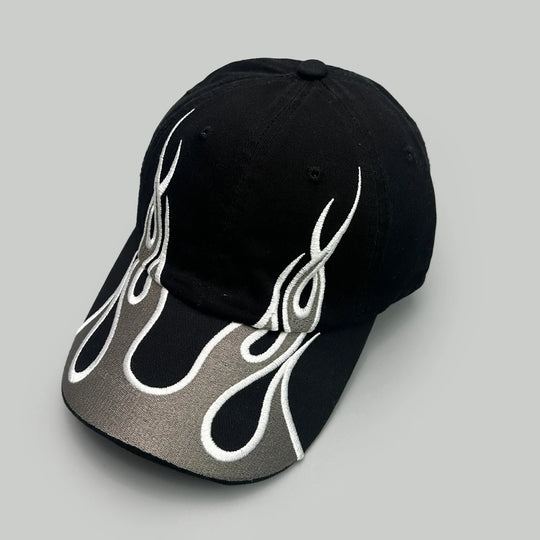 American Embroidered Flame Double-Edged Blade Baseball Hats New Men Women Sunshade Personal Versatile Niche Fashion Peaked Caps
