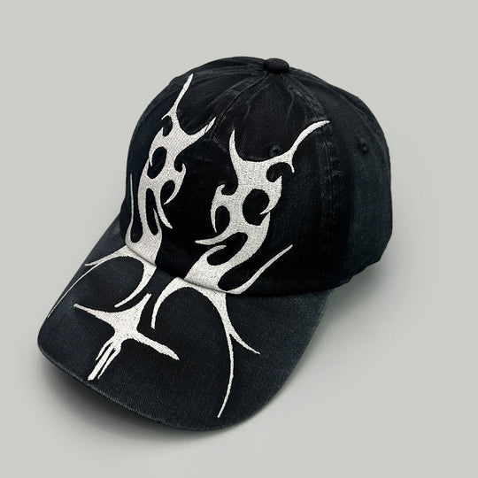 American Embroidered Flame Double-Edged Blade Baseball Hats New Men Women Sunshade Personal Versatile Niche Fashion Peaked Caps