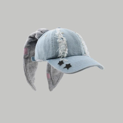 Distressed Rabbit Ear Cap