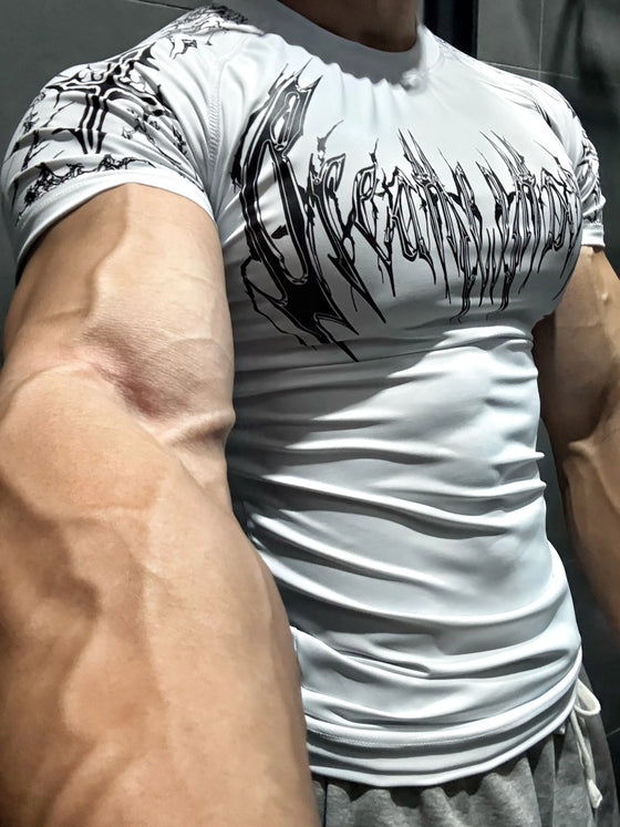1-piece Men's Sports Quick Drying Round Neck Compression T-shirt Sports Running Fitness Short Sleeved T-shirt