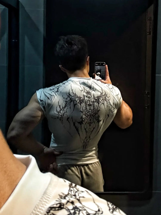 1-piece Men's Sports Quick Drying Round Neck Compression T-shirt Sports Running Fitness Short Sleeved T-shirt