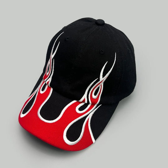 American Embroidered Flame Double-Edged Blade Baseball Hats New Men Women Sunshade Personal Versatile Niche Fashion Peaked Caps