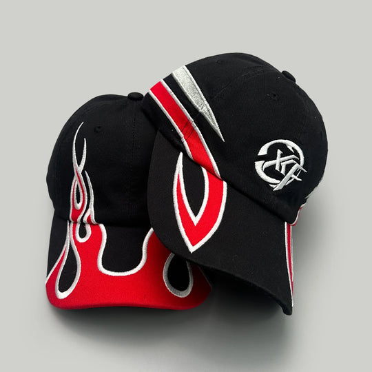 American Embroidered Flame Double-Edged Blade Baseball Hats New Men Women Sunshade Personal Versatile Niche Fashion Peaked Caps