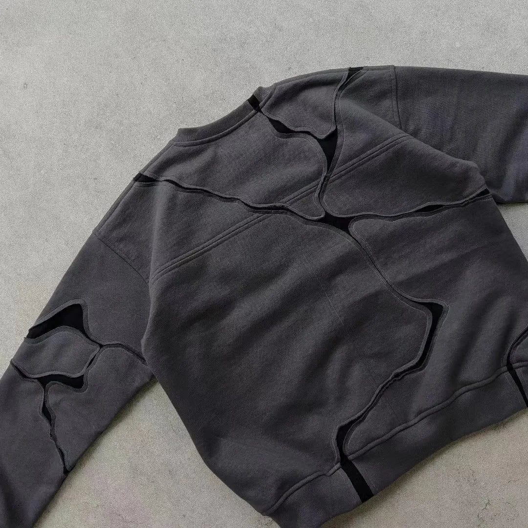 Distressed Panel Sweatshirt