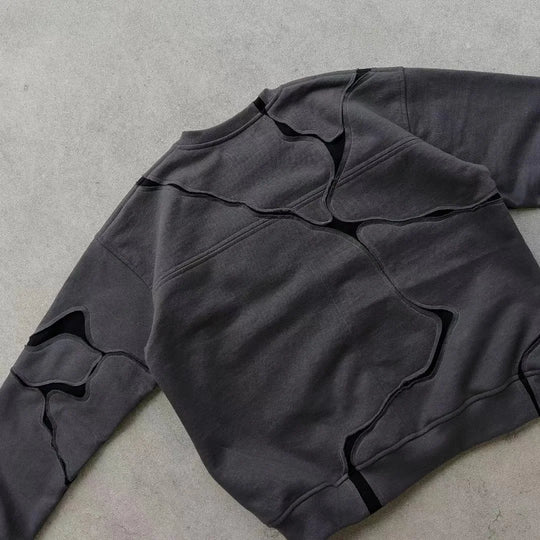 Distressed Panel Sweatshirt
